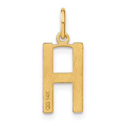 14k Yellow Gold Letter H Initial Pendant for Women