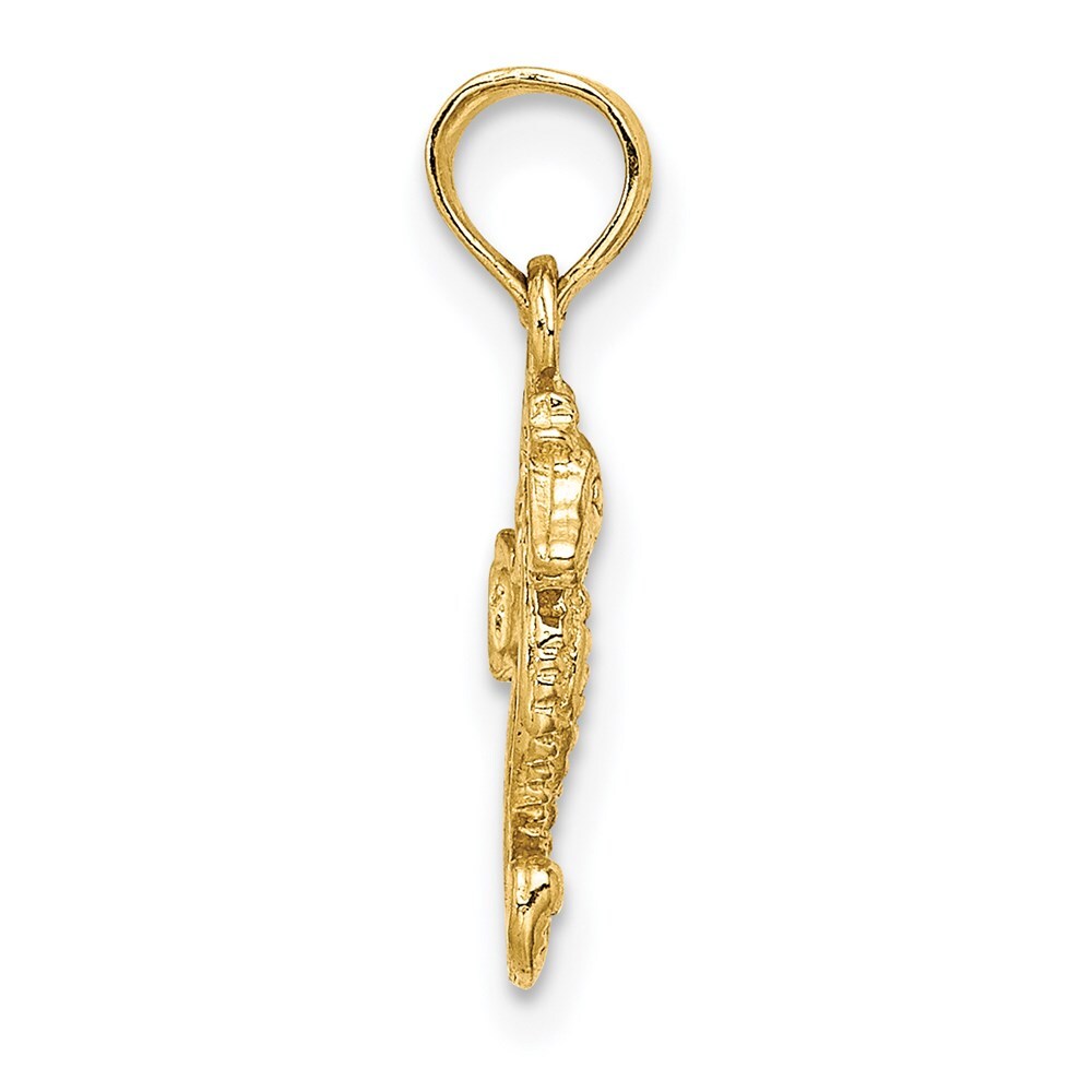 14k Yellow Gold Mini Seahorse Charm Pendant for Women