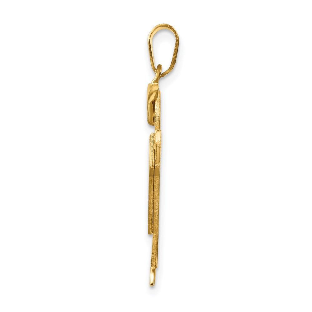 14k Yellow Gold Solid Engravable Boy with Hat on Left Charm