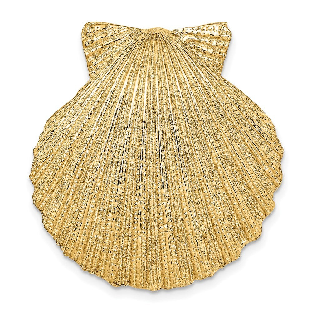 14k Yellow Gold Fits Up To 8mm and 10mm Medium Scallop Shell Slide