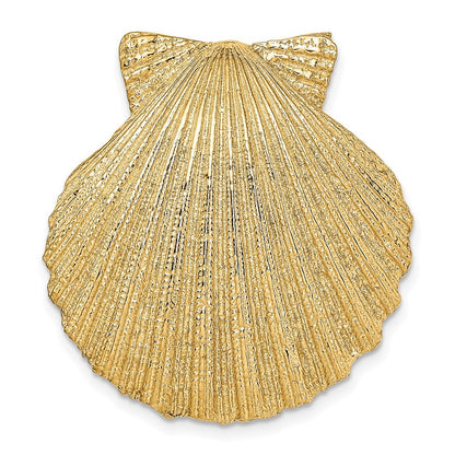 14k Yellow Gold Fits Up To 8mm and 10mm Medium Scallop Shell Slide