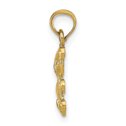 14k Yellow Gold Teddy Bear Pendant