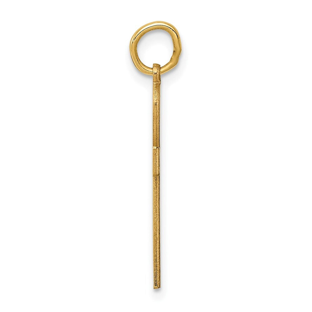 14k Yellow Gold Laser Designed Ankh Cross Charm Pendant for Women
