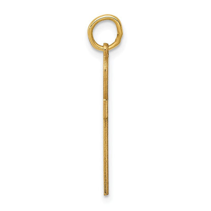 14k Yellow Gold Laser Designed Ankh Cross Charm Pendant for Women
