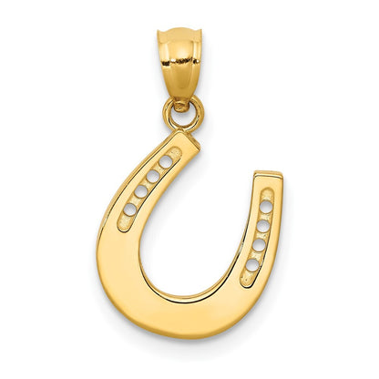 14k Yellow Gold Gold Polished Horseshoe Pendant for Women