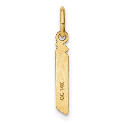 14k Yellow Gold Lowercase Letter J Initial Pendant for Women