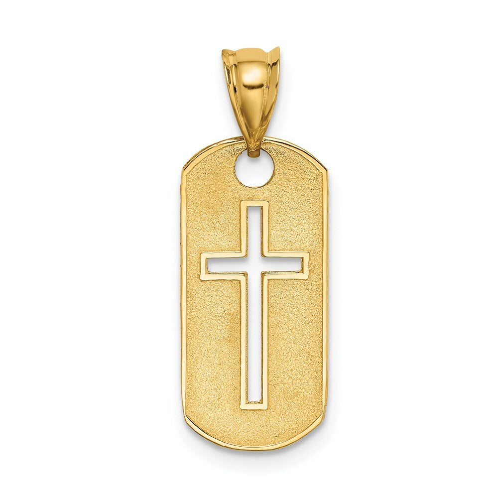 14k Yellow Gold Polished Cross Cut-out Pendant for Women