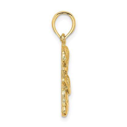 14k Yellow Gold Praying Boy Charm Pendant for Women