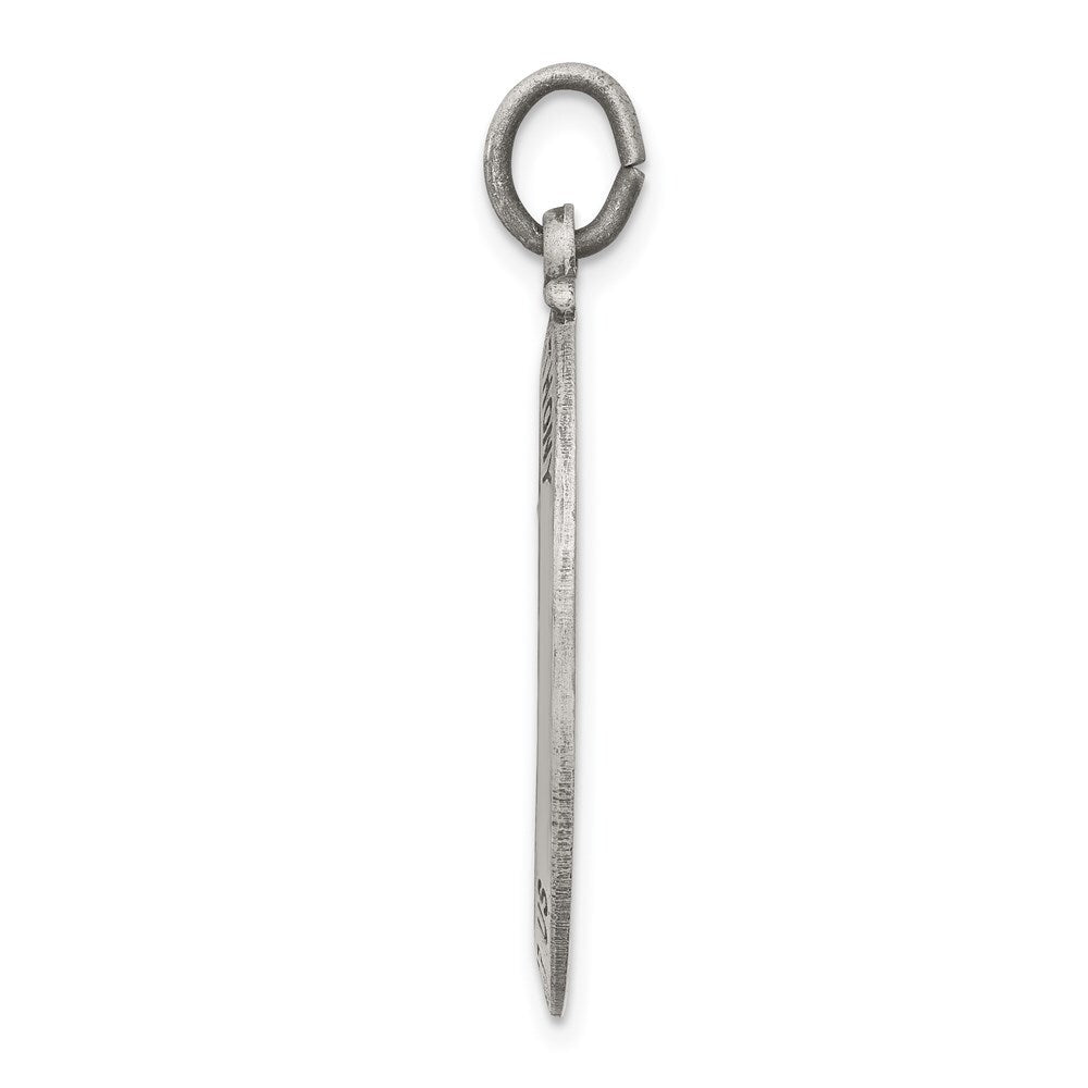 Sterling Silver Antiqued Saint Anthony Medal Pendant