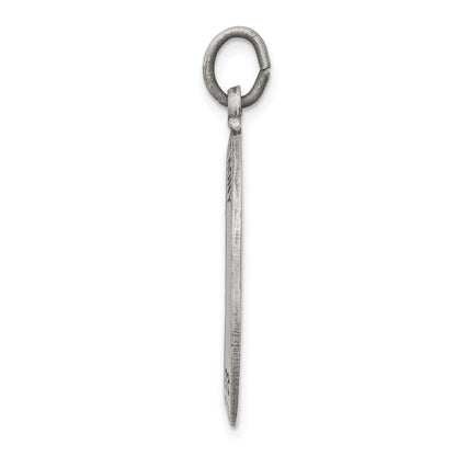 Sterling Silver Antiqued Saint Anthony Medal Pendant