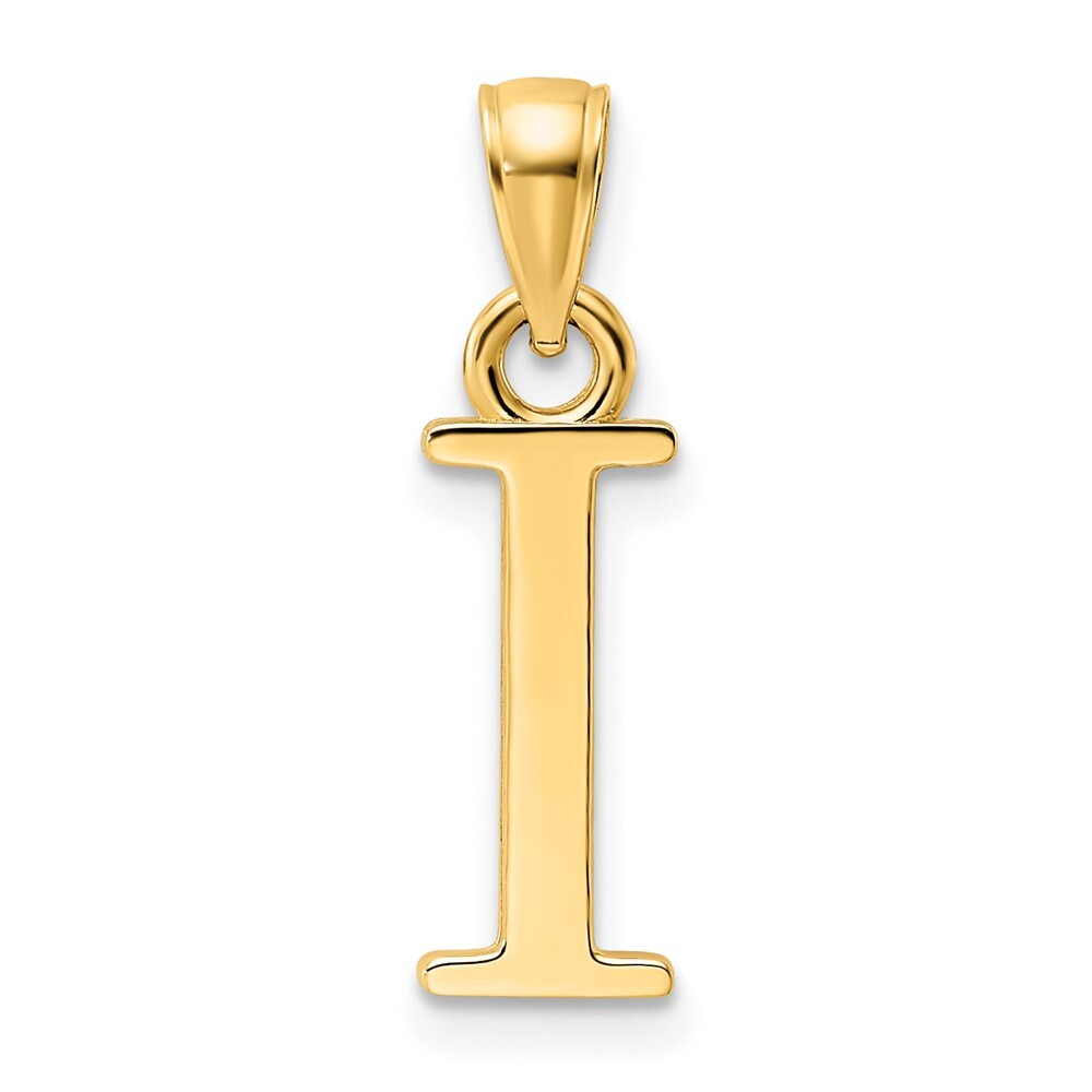 14k Yellow Gold Polished Letter I Pendant for Women