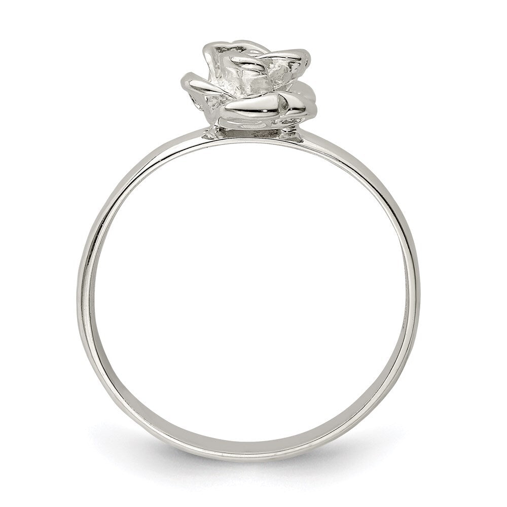 Sterling Silver 8mm Rose Ring Size 8