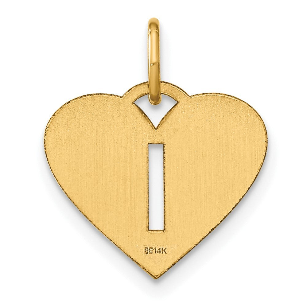 14k Yellow Gold Initial Letter I Initial Charm