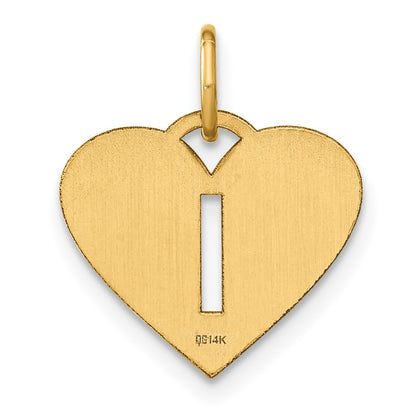 14k Yellow Gold Initial Letter I Initial Charm