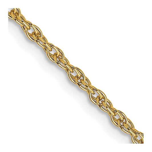 14k Yellow Gold 16 inch Carded 1.55mm Cable Rope Chain Necklace