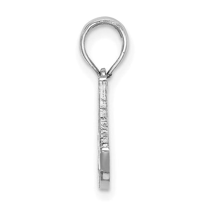 14K White White Gold Script Letter A Initial Pendant