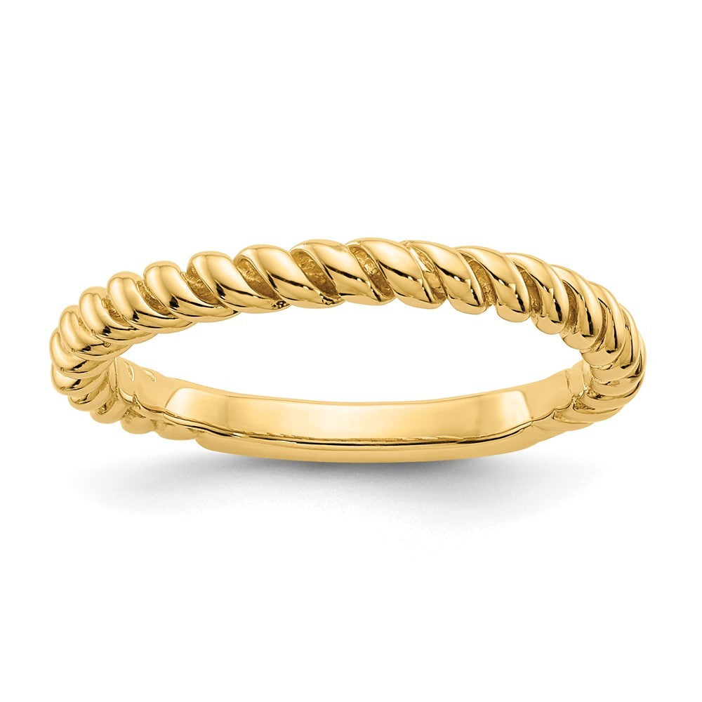 14k Yellow Gold Polished Twisted Band Ring