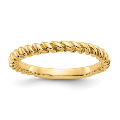 14k Yellow Gold Polished Twisted Band Ring
