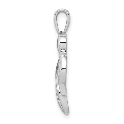 14k White Gold Diamond MOM Heart Pendant for Women