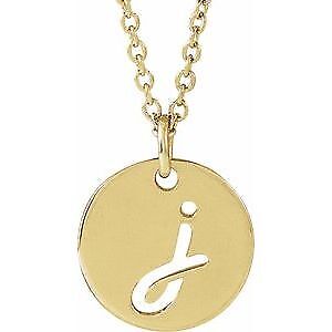 14k Yellow Gold Script Initial J Pendant Necklace 16-18"