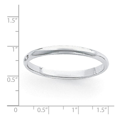Platinum 3mm Half Round Featherweight Wedding Band Ring Size 10