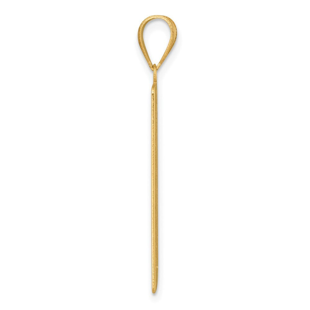 14k Yellow Gold Death Tarot Card Pendant for Women