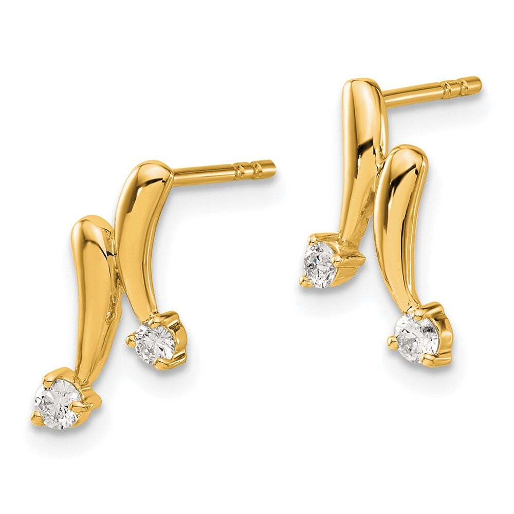 14k Yellow Gold Diamond Drop & Dangle Earrings