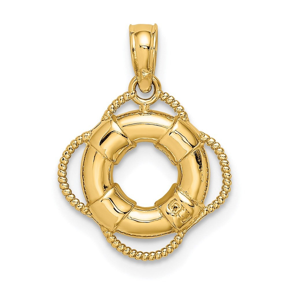14k Yellow Gold 3D Lifesaver Charm