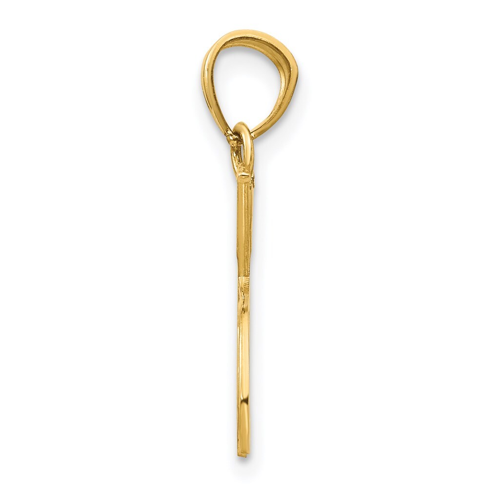 14k Yellow Gold Double Tennis Racquet Charm Pendant for Women