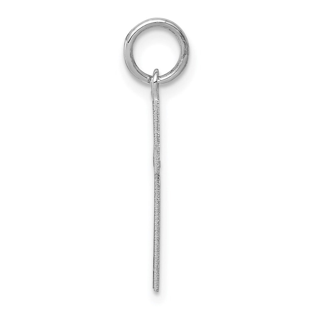 14k White Gold Laser Designed Cross Charm Pendant for Women