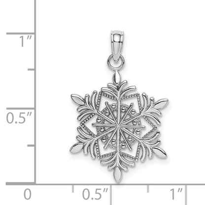14k White Gold Snowflake Pendant for Women