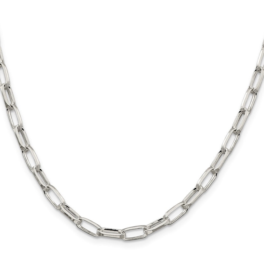 Sterling Silver 5mm Elongated Open Link Chain Necklace