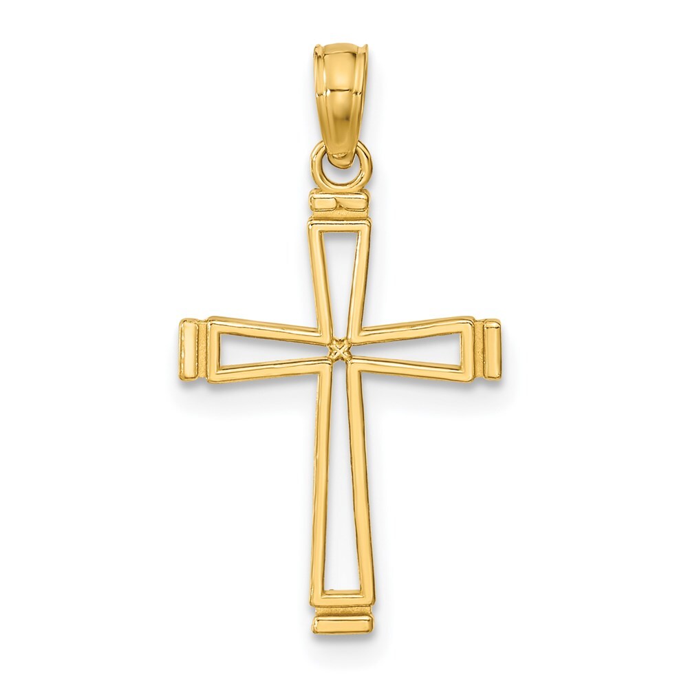 14k Yellow Gold Cut-out Cross Pendant