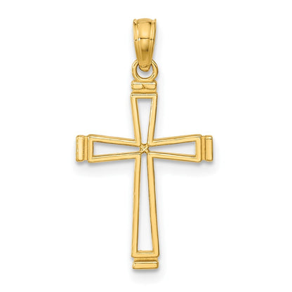 14k Yellow Gold Cut-out Cross Pendant