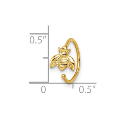 14k Yellow Gold 18 Gauge Bumble Bee Nose Ring / Ear Cuff