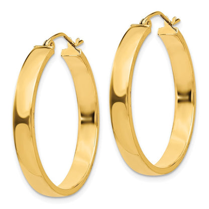 14k Yellow Gold Polished Hoop Earring