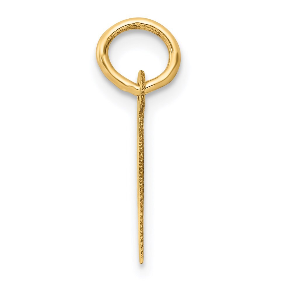 14k Yellow Gold Small Slanted Block Letter I Initial Charm Pendant for Women