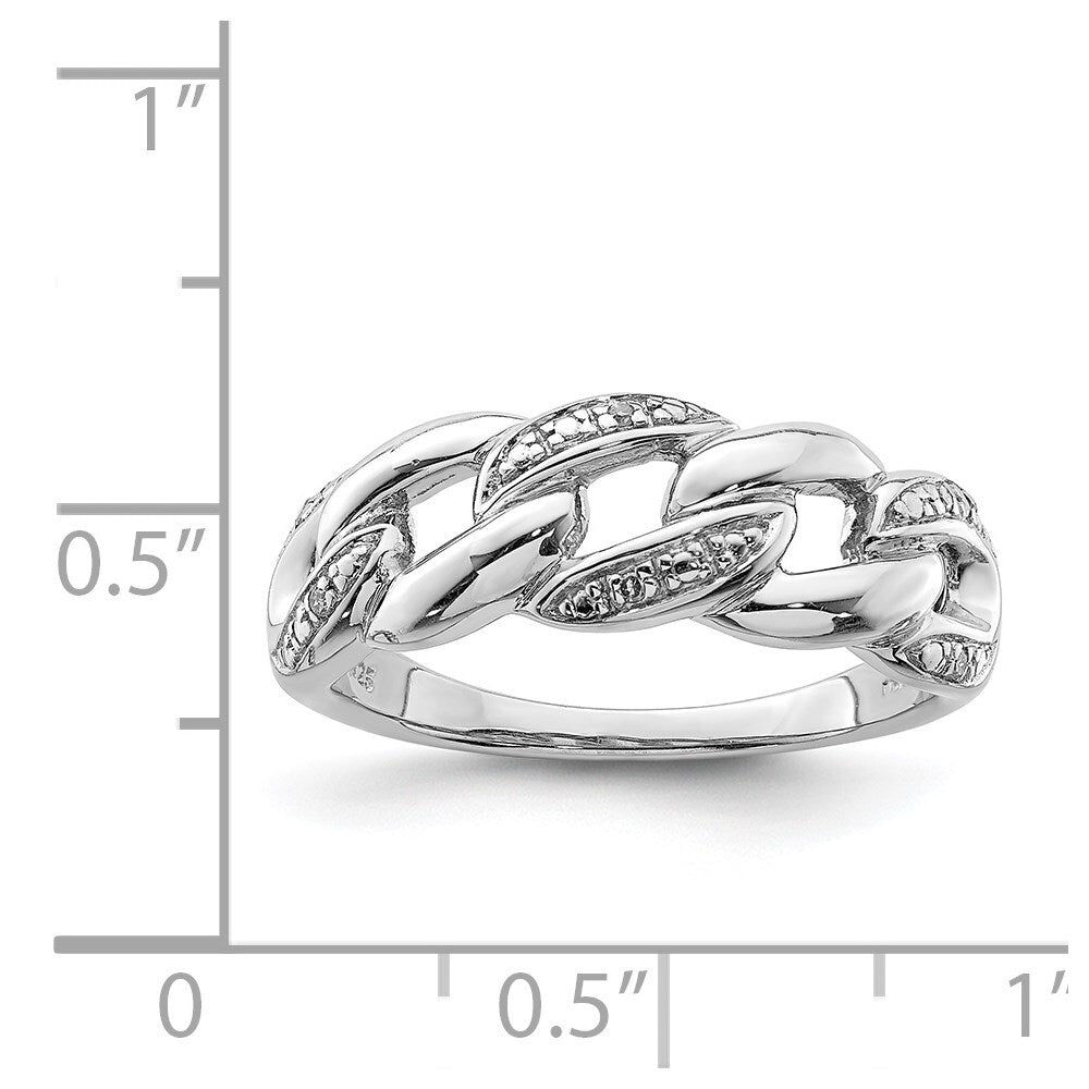 Sterling Silver Rhodium Plated Diamond Ring