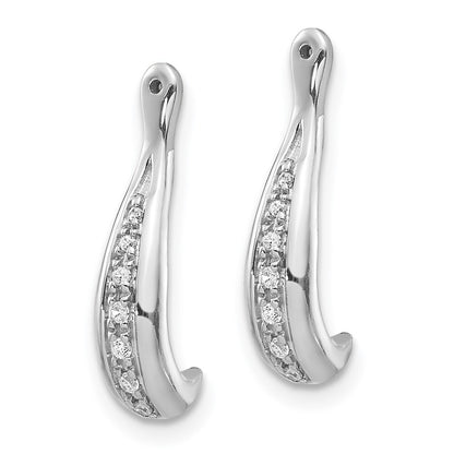 14k White Gold Diamond Earring Jackets Gift for Women