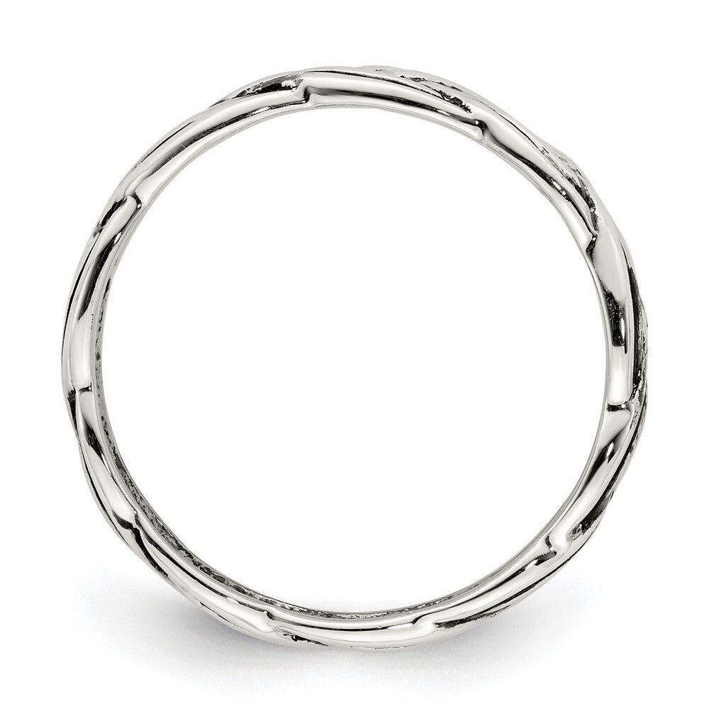 Sterling Silver Antiqued Celtic Band Size 7