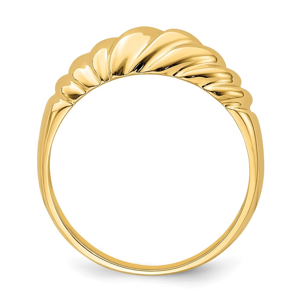 14K Yellow Gold Polished Dome Ring Size 7