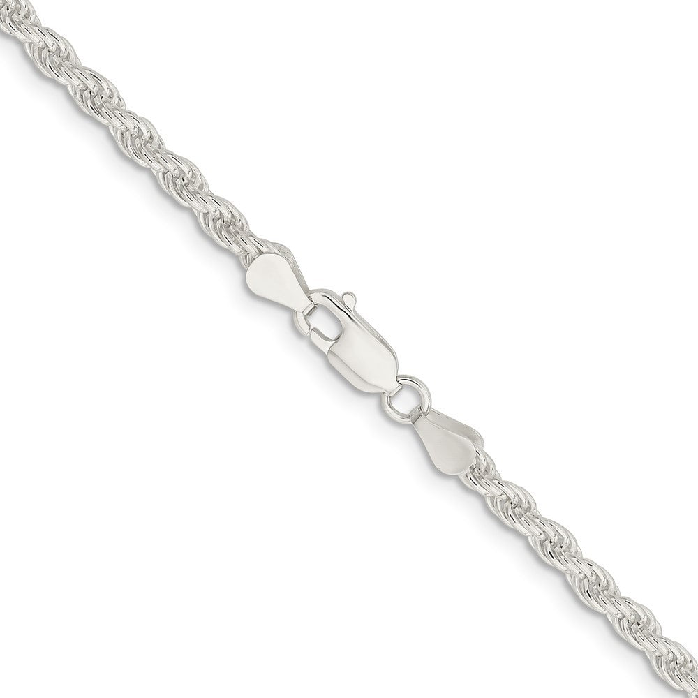 Sterling Silver 4.5mm Solid Rope Chain Necklace