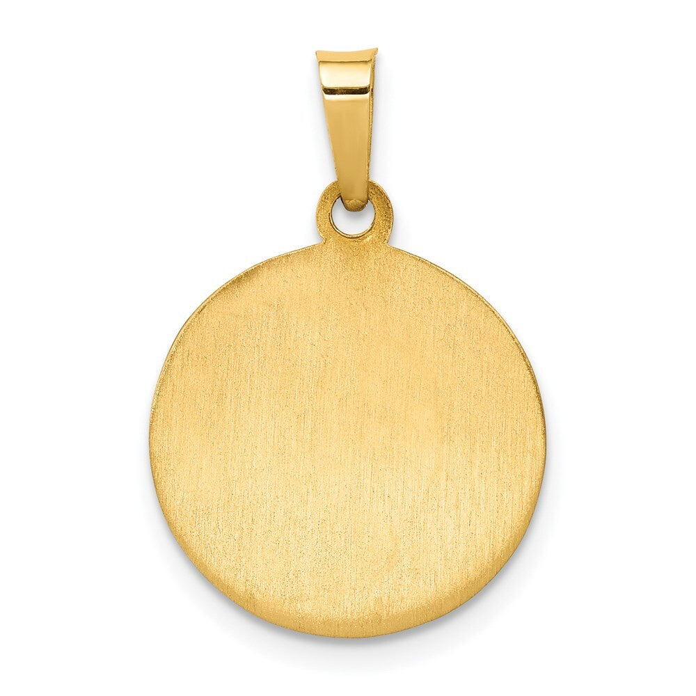14k Yellow Gold Polished and Satin St. Andrew Medal Hollow Pendant for Women