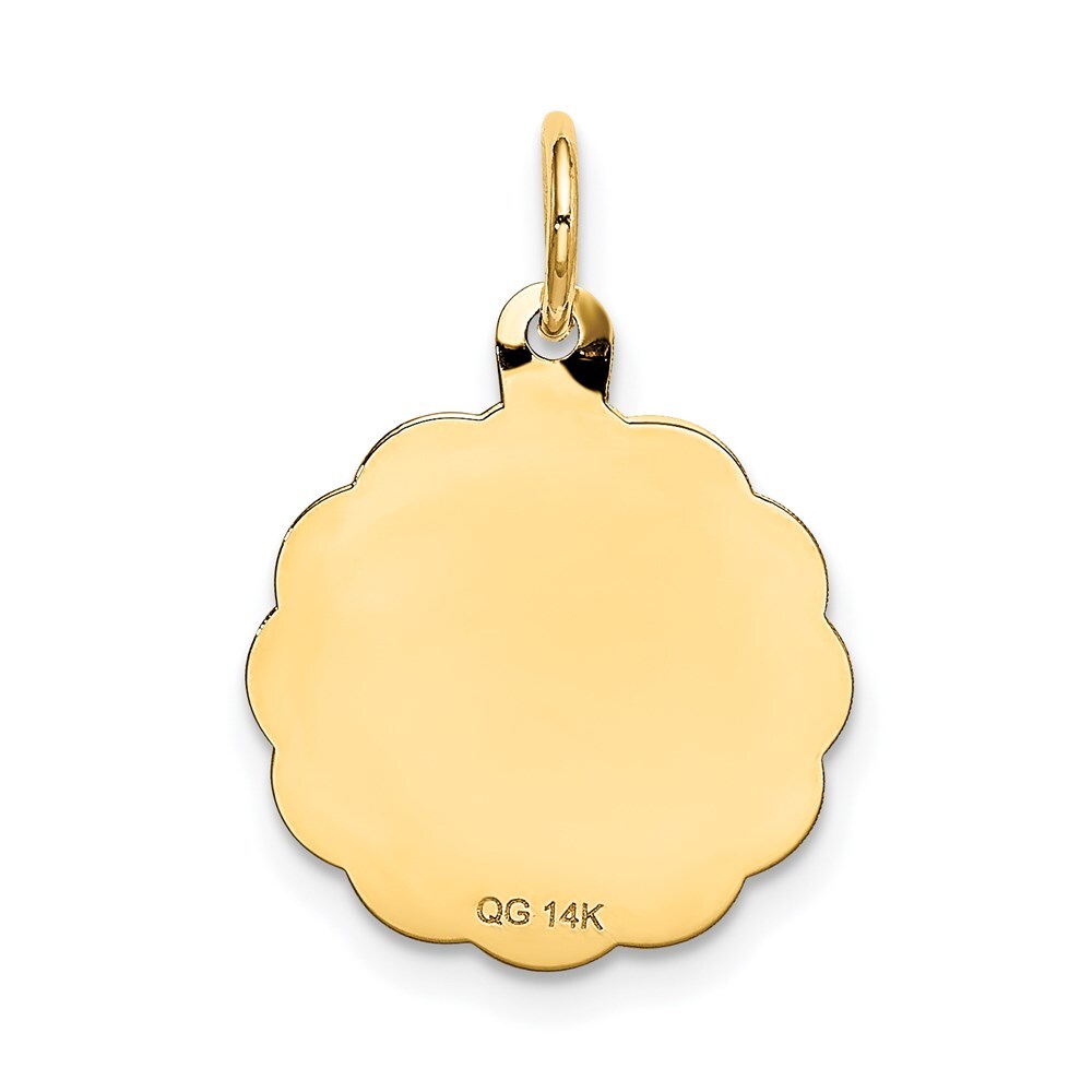 14k Yellow Gold Happy 10th ANNIVERSARY Charm Pendant for Women