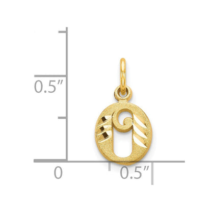 14k Yellow Gold Letter O Initial Charm Pendant for Women