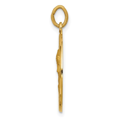 14k Yellow Gold Our Lady of Sorrows Medal Pendant for Women