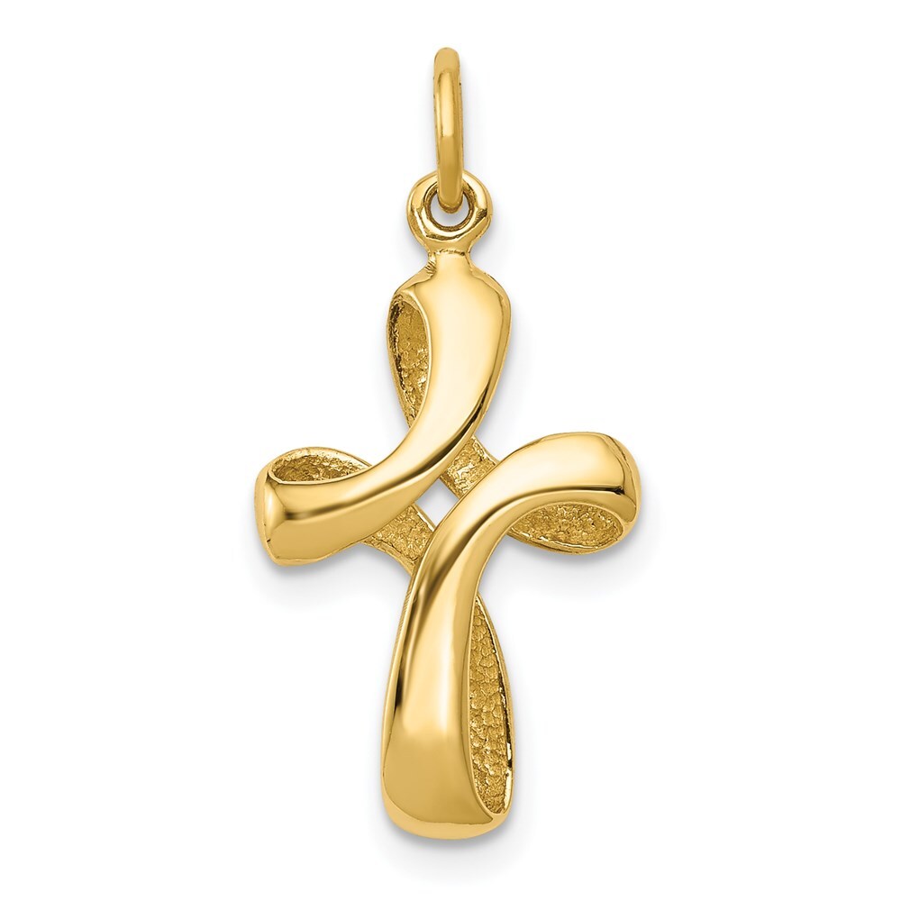 14k Yellow Gold Polished Cross Charm