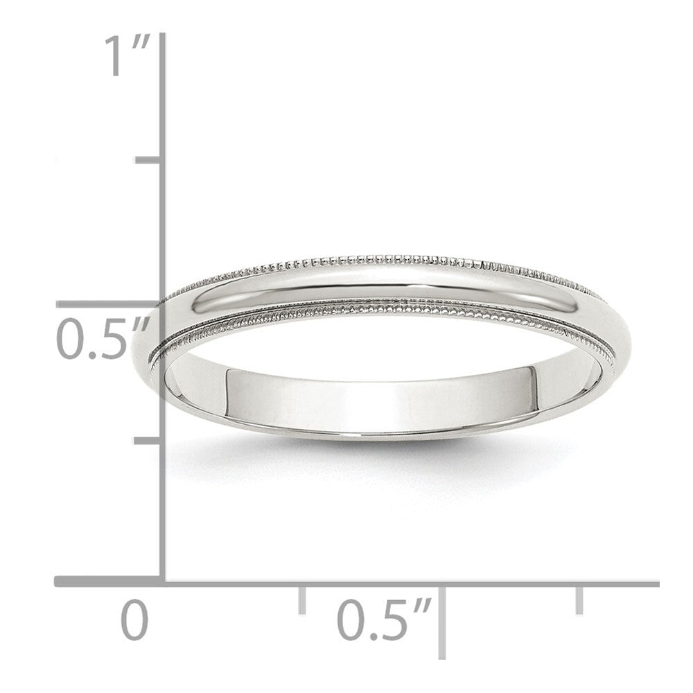 Sterling Silver 3mm Half Round Milgrain Size 8 Band Ring