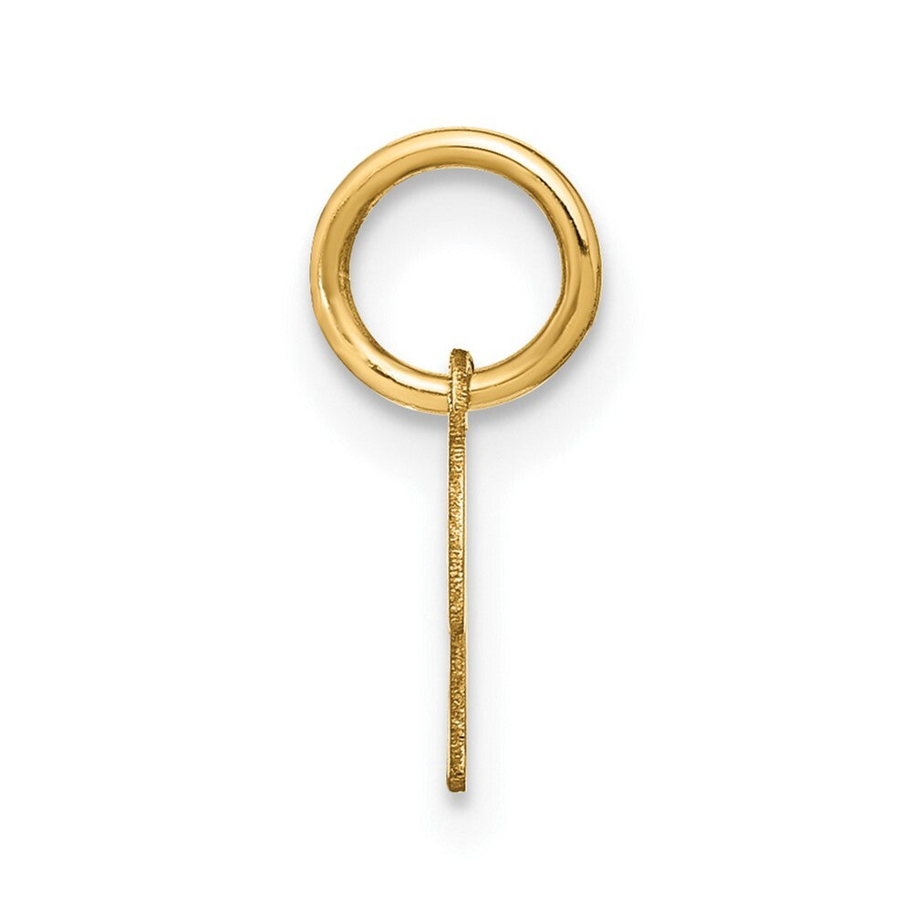 14k Yellow Gold Upper case Letter K Initial Charm Pendant for Women