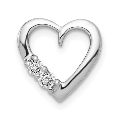 14k White Gold 1/10ct. Diamond Heart Chain Slide Pendant for Women